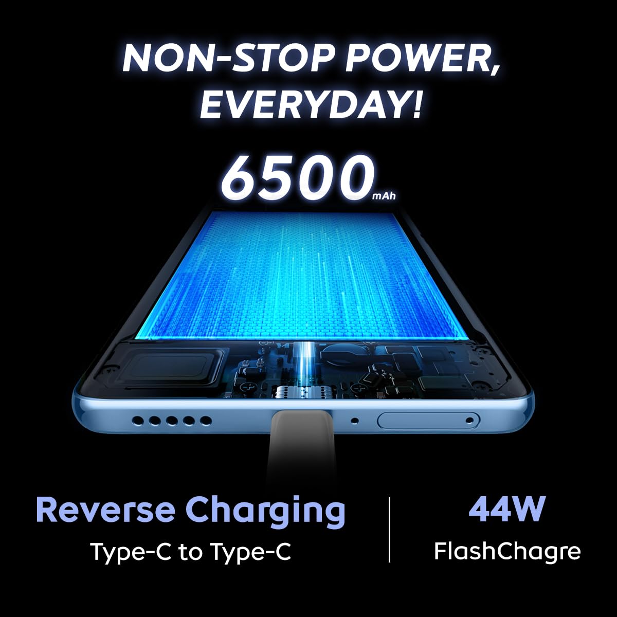 iQOO Z10x 5G (Titanium, 6GB RAM, 128GB Storage) | 6500 mAh Large Capacity Battery | Dimensity 7300 Processor | Military-Grade Certified Durability